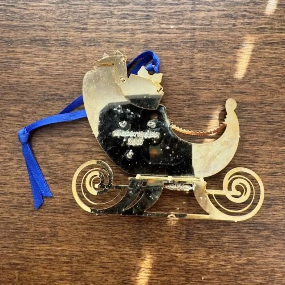 US Secret Service Christmas Ornament Sleigh and Presents Gold 2007